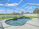 Sparkling pool and spa under a screened enclosure, perfect for relaxing outdoors at 4805 Holdsworth Dr, Land O Lakes, FL 34639