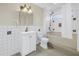 Full bathroom featuring a tiled tub/shower, toilet, and single sink at 5010 109Th N Way, St Petersburg, FL 33708
