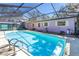 Beautiful screened-in pool with a clear blue water, surrounded by a spacious patio at 5010 109Th N Way, St Petersburg, FL 33708
