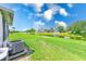 A serene pond view from a grassy backyard space with AC units visible at 727 Kensington Lake Cir, Brandon, FL 33511