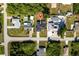 Aerial view of a property showcasing its location within a residential area surrounded by lush greenery and nearby amenities at 3254 Great Neck St, Port Charlotte, FL 33952