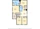 Second-floor floor plan highlights bedrooms, bathrooms, Gathering room, laundry room, and storage space at 13727 Whiskey Daisy Dr, Dade City, FL 33525