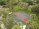 Aerial view of basketball court surrounded by lush trees and greenery at 14170 Fennsbury Dr, Tampa, FL 33624