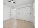 Clean bedroom with bright, natural light and a double door closet at 14170 Fennsbury Dr, Tampa, FL 33624
