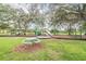 View of a charming playground offering various play equipment and a picnic table for gatherings, set in a well-maintained park at 14170 Fennsbury Dr, Tampa, FL 33624
