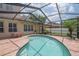 Backyard pool and outdoor entertaining area with screened-in patio, perfect for relaxing at 16170 Colchester Palms Dr, Tampa, FL 33647