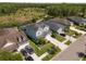 Overhead view of attractive neighborhood with manicured lawns, mature trees, and attractive homes at 3161 Satilla Loop, Odessa, FL 33556