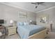 Charming bedroom featuring a white bed, soft blue accents, and ample natural light at 3161 Satilla Loop, Odessa, FL 33556