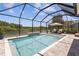 Sparkling screened-in pool with patio seating and lush landscaping at 3161 Satilla Loop, Odessa, FL 33556