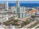 Aerial view showcasing the cityscape, with stunning water views and prominent high-rise buildings at 400 4Th S Ave # 508, St Petersburg, FL 33701