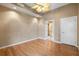 Bedroom showcasing a ceiling fan, and an ensuite bathroom at 400 4Th S Ave # 508, St Petersburg, FL 33701