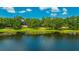 Scenic waterfront view of home surrounded by lush greenery and blue skies, a tranquil lakeside escape at 525 Gornto Lake Rd, Brandon, FL 33510