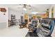 Open concept floor plan featuring a living room connected to the kitchen at 17801 Simmons Rd, Lutz, FL 33548