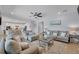 Spacious open concept living room connected to the kitchen, with hardwood flooring and neutral decor at 2781 Dolores Home Ave, Valrico, FL 33594