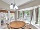 Cozy dining area with backyard views from the bay window and access to the screened lanai at 316 Jenkins Ave, Brooksville, FL 34604