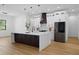 Modern kitchen with white cabinets, stainless steel appliances, and a large center island at 3344 Lagoy St, North Port, FL 34291