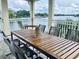 Relaxing outdoor patio featuring a dining table and ample seating, perfect for enjoying waterfront views at 4103 Gulf Blvd # 210, St Pete Beach, FL 33706