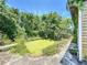 Backyard pool filled with algae, surrounded by overgrown vegetation and a concrete deck at 4709 Mineola St, Bradenton, FL 34207