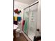 Updated bathroom with a sleek glass-enclosed shower and modern fixtures at 5279 Eureka Springs Rd, Tampa, FL 33610
