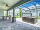 Relaxing screened back patio with outdoor kitchen and hot tub at 7628 Surf Reed Way, Wesley Chapel, FL 33545