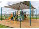 Bright and colorful community playground featuring slides, climbing structures, and shaded seating areas at 8834 Sanders Tree Loop, Wesley Chapel, FL 33545