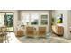 Living room featuring neutral tones, a comfortable sofa, and views to the outside at 9456 Gladsome Dr, Land O Lakes, FL 34637