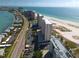 Amazing aerial view of the condo community, showcasing the beach and surrounding area at 1270 Gulf Blvd # 1901, Clearwater Beach, FL 33767