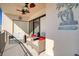 Balcony with lounge seating with overhead fans and views of beach and ocean at 1270 Gulf Blvd # 1901, Clearwater Beach, FL 33767