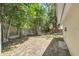 Shady backyard with chain link and wood fence at 1739 Woodridge Dr, Clearwater, FL 33756