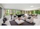 Bright living room with wall-to-wall windows offering beautiful outdoor views at 22004 Dupree Dr, Land O Lakes, FL 34639