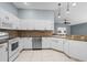 Functional kitchen with white cabinetry, stainless steel dishwasher and ample counter space at 2516 New Haven Cir, Sun City Center, FL 33573
