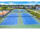 Aerial view of community tennis courts surrounded by tall fences and green landscape at 4307 Shadberry Dr, Tampa, FL 33624