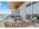 Inviting balcony featuring outdoor seating with views of the city skyline at 1020 Sunset Point Rd # 712, Clearwater, FL 33755