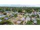 An aerial view of a cleared residential lot in a neighborhood with a partial foundation visible at 1201 35Th N Ave, St Petersburg, FL 33704