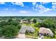 An aerial view of a residential neighborhood with mature trees at 1212 Baycove Ln, Lutz, FL 33549