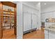 Gourmet kitchen with a large pantry and oversized built-in fridge for all your storage needs at 17301 Ladera Estates Blvd, Lutz, FL 33548