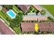 Up close aerial of complex with pool and parking, showing easy access to units at 2593 Countryside Blvd # 7305, Clearwater, FL 33761