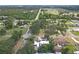 Expansive aerial view of the property showcasing the surrounding neighborhood and mature tree coverage at 2704 Dorene Dr, Plant City, FL 33563