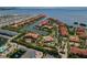 Aerial view of waterfront community with various amenities and stunning views of the intercoastal at 2773 Via Cipriani # 1310A, Clearwater, FL 33764