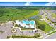 Aerial view of a large pool and recreation area within the community at 3719 Stormy Thistle Pl, Plant City, FL 33565
