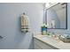 Bathroom featuring a modern sink, stylish mirror, and updated fixtures at 4017 Cedar Limb Ct, Tampa, FL 33614