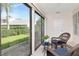 Enclosed patio with comfortable seating overlooking well-maintained lawn at 4234 Brentwood Park Cir, Tampa, FL 33624