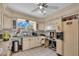 Bright kitchen features traditional cabinetry, tile flooring, and a view of the outdoors at 5713 Shore S Blvd, Gulfport, FL 33707