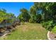Expansive backyard with lush tropical landscaping and a screened in pool at 60 Lakeview Ct, Palm Harbor, FL 34683