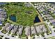 Aerial view showcases homes backing onto a green space area with ponds, providing a serene natural setting at 6909 Crestpoint Dr, Apollo Beach, FL 33572