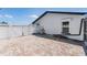 Backyard featuring a brick patio and white fence at 7607 22Nd W Ave, Bradenton, FL 34209