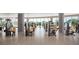 Well-equipped gym with modern exercise machines and floor to ceiling windows with water views at 805 S Gulfview Blvd # 701B, Clearwater, FL 33767