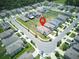 Aerial view of the neighborhood showing the layout of homes, lawns and location at 10826 Trailing Vine Dr, Tampa, FL 33610