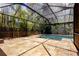 Beautiful in-ground screened pool with tanning ledge and travertine decking at 11606 Quiet Forest Dr, Tampa, FL 33635