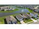 Aerial view of the community showcasing the pond, fountain, and well-maintained landscaping at 12517 Nantahala Run, Parrish, FL 34219